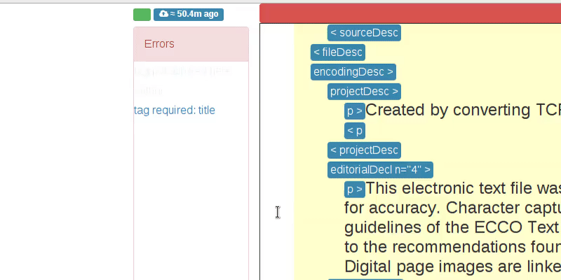 Shows what happens when the user clicks on an error description.