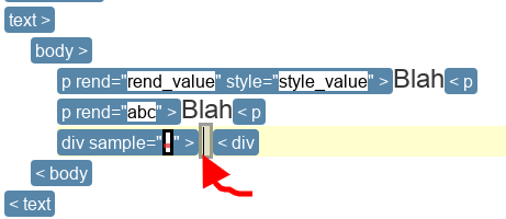 Shows the caret in the ``div`` element.