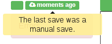 An unmodified and manually saved status, with tooltip.